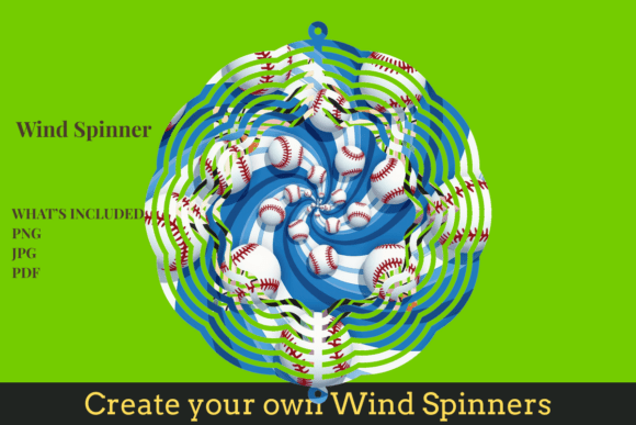Baseball Wind Spinner Design Graphics for Crafts