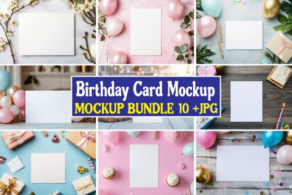 Birthday Card Mockup Bundle 04: A Review for Graphics & Product Mockups