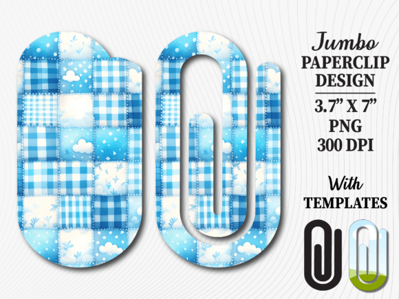 Blue Gingham Quilt Art Jumbo Paperclip Graphics and Crafts Review