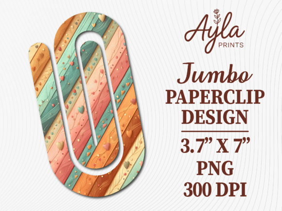 Boho Pastel Stripe Jumbo Paperclip: A Graphic Design Asset for Crafts