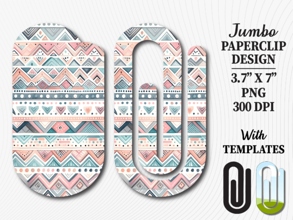Boho Tribal Pattern Jumbo Paperclip PNG Graphics and Crafts Review