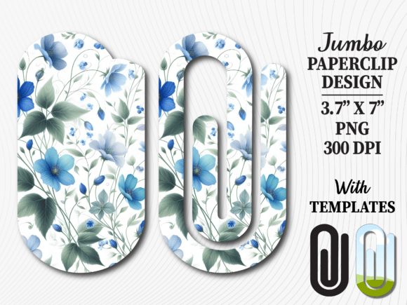 Botanical Leaf Pattern Jumbo Paperclip Graphics for Crafts & Content
