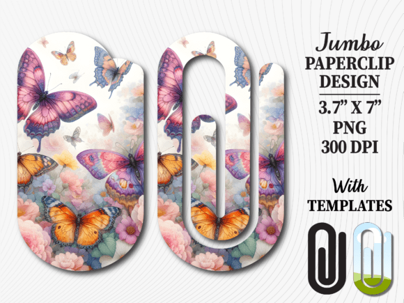 Butterfly Spring Jumbo Paperclip Design Graphics and Crafts