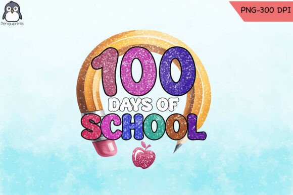 Celebrating 100 Days of School PNG Graphics for Crafts