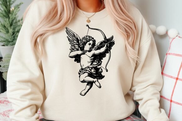 Cupid Angel Archer SVG Vintage Art for Graphics and Illustrations