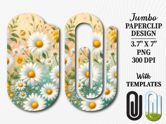 Daisy Flower Summer Jumbo Paperclip Graphics for Crafts