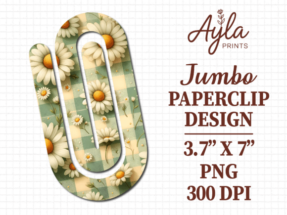 Daisy Wildflower Jumbo Paperclip Design for Graphics and Crafts