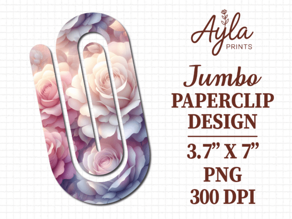 Floral Rose Gold Jumbo Paperclip Design