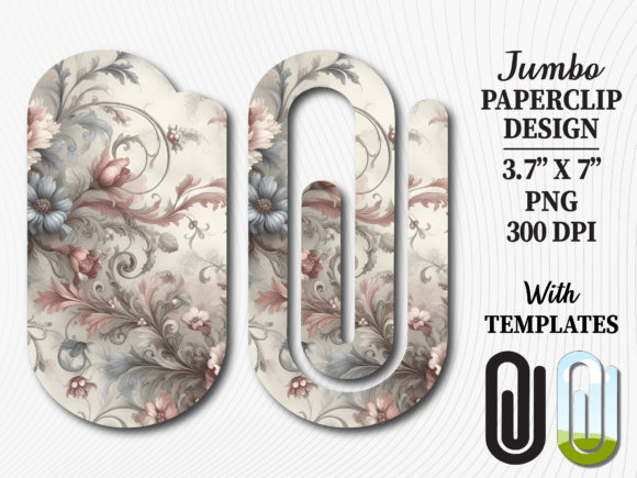 Flowers Neutral Floral Jumbo Paperclip Graphics & Crafts Review