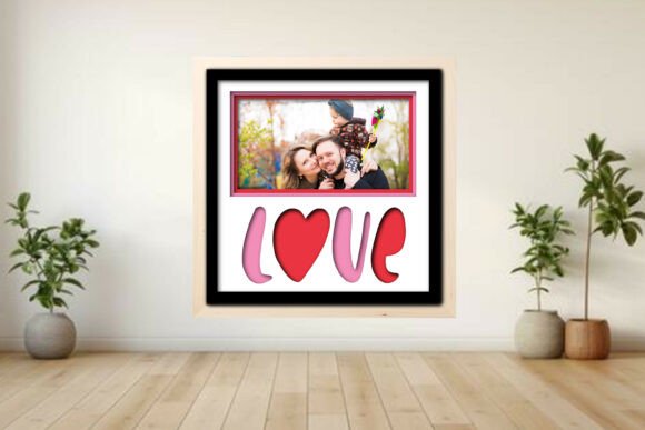 Love Photo Frame Shadow: Premium Graphics for Crafts