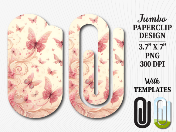 Pink Butterfly Lace Jumbo Paperclip PNG Graphics and Crafts Review