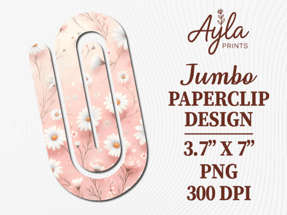 Pink Daisy Flowers Jumbo Paperclip PNG Graphics and Crafts Review