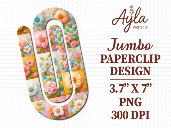 Pink Flowers Chaked Jumbo Paperclip PNG Review
