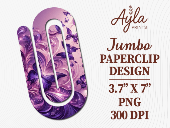 Purple Butterfly Swirls Jumbo Paperclip Graphics and Crafts Review
