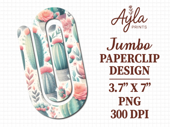 Succulent Cactus Floral Jumbo Paperclip Graphics and Crafts Review