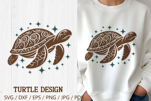 Tribal Turtle Mandala SVG Cut FIle Graphics & Illustrations