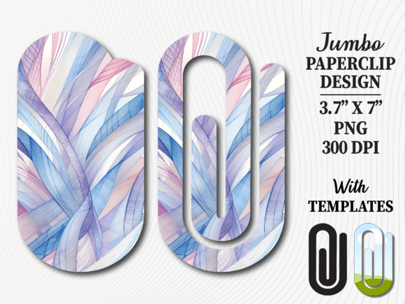 Watercolor Swirl Pattern Jumbo Paperclip Graphics and Crafts