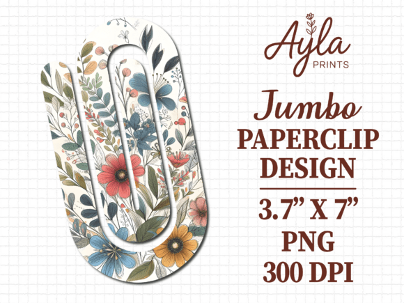 Wildflower Nature Jumbo Paperclip Design Graphics